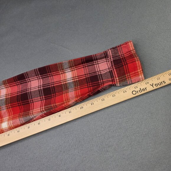 Old Navy Flannel Shirt Womens Medium Red Plaid Boyfriend Cozy School Outdoors - Picture 9 of 11